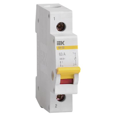 Выключатель нагрузки (мини-рубильник) ВН-32 1Р 63А IEK MNV10-1-063 фото 1