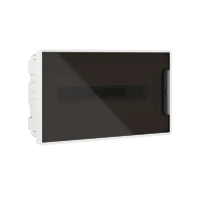 Щиток 18 мод встраиваемый FRAME, белый, с тонированной дверцей, с 2 шинами PEN на 8 и 10 отв. F18B1W фото 1