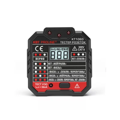 Тестер розеток и УЗО KT 106D серия PROLINE КВТ 79136 фото 1
