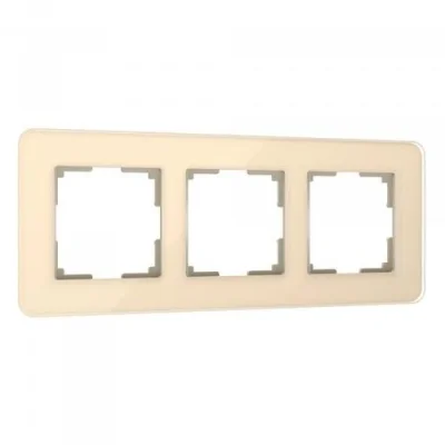 Рамка из стекла на 3 поста Elite айвори W0032443 Werkel a057884 фото 1