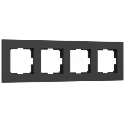 Рамка на 4 поста Slab (черный матовый) W0042908 Werkel a062802 фото 1