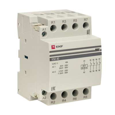 Контактор модульный КМ 40А 4NC (3 мод.) PROxima EKF km-3-40-04 фото 1