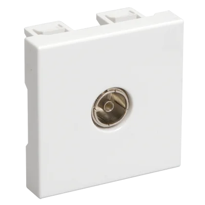 РКТ-20-00-П Розетка TV оконечная (на 2 модуля) ПРАЙМЕР белая IEK CKK-40D-TV1-K01 фото 1