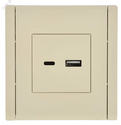 FORTE&PIANO Розетка USB A+C 18Вт FP451 ваниль IEK FP-U22-018-K10 фото 1