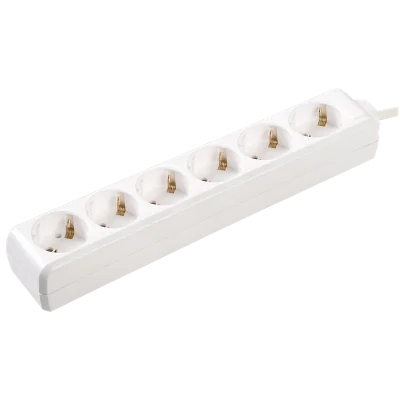 Удлинитель У06 6 мест 2P+PE/3метра 3х1мм2 16А/250 IEK WYP10-16-06-03-Z-N фото 1