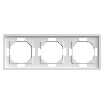 Рамка 3-местная (белый фарфор) soft touch Эмили 4988 STEKKER 49886 фото 1