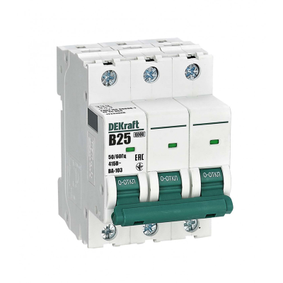 Авт. выкл. 3Р 25А х-ка B ВА-103 6кА нов. DEKraft 12243DEK фото 1