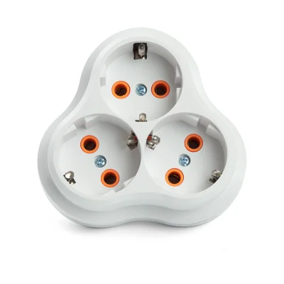 Разветвитель сетевой 3-местный с/з, ADP16-23-21, белый, STEKKER 49165 фото 1