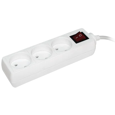 Удлинитель У3К-выкл. 3 места 2P/5метров 2х0.75мм2 10А/250 IEK WYP10-06-03-05-K-N фото 1