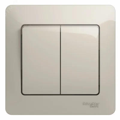 GLOSSA Выключатель двухклавишный в сборе схема 5 молочный Systeme Electric GSL000952 фото 1