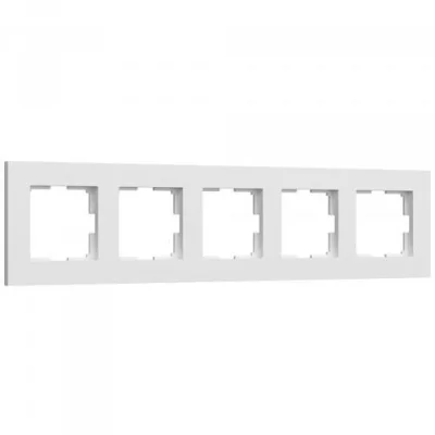Рамка на 5 постов Slab (белый софт) W0052961 Werkel a067786 фото 1