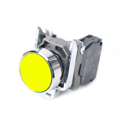 Кнопка SB4 в сборе модульная 22мм желтая с возвратом металл 1НО Systeme Electric SB4BA51 фото 1