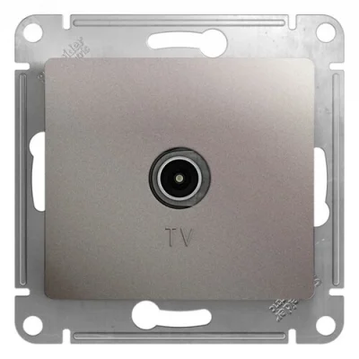 GLOSSA TV РОЗЕТКА оконечная 1DB, механизм, ПЛАТИНА Systeme Electric GSL001291 фото 1