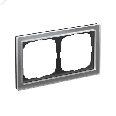 ARTGALLERY PURE 2-постовая РАМКА, ОРГАНИЧЕСКОЕ СТЕКЛО АЛЮМИНИЙ Systeme Electric GAL320302 фото 1