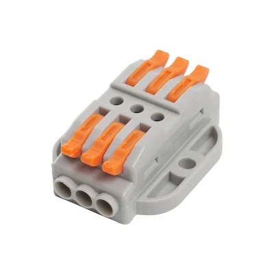 Клемма 3 х (0,08 - 2,5/4) монтажная для фазных проводников LD222-430 STEKKER 39502 фото 1