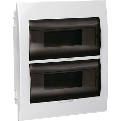 Корпус пластиковый ЩРВ-П-24 черн. прозр. дверь IP41 GENERICA MKP12-V-24-41-G фото 1