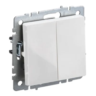 BRITE Выключ. 2-кл. прох. 10А ВС10-2-6-БрБ бел. IEK BR-V22-0-10-K01 фото 1