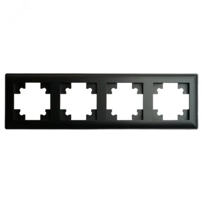 Рамка 4-местная, серия Катрин, PFR00-7004-05, черный STEKKER 39815 фото 1