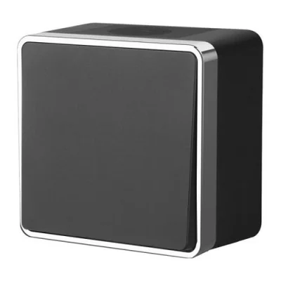 Выключатель одноклавишный влагозащищенный Gallant (черный/хром) W5010235 Werkel a050971 фото 1