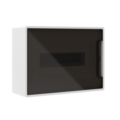 Щиток 12 мод настенный FRAME, белый, с тонированной дверцей, с 2 шинами PEN на 6 и 8 отв. F12W1W DKC фото 1