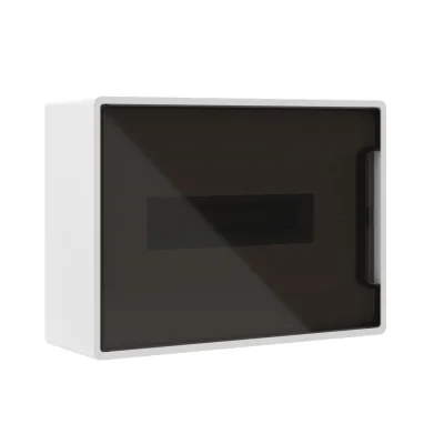 Щиток 12 мод настенный FRAME, белый, с тонированной дверцей, с 2 шинами PEN на 6 и 8 отв. F12W1W DKC фото 1