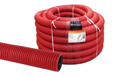 Труба гофрированная двустенная ПНД d 50 с зондом (50 м/уп.) красная TDM TDM Electric SQ0413-5050 фото 1