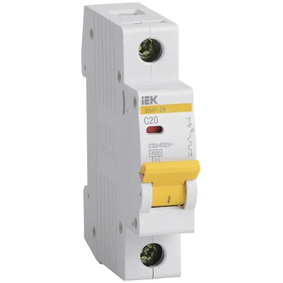 KARAT Авт. выкл. ВА47-29 1P C 20А 4,5кА IEK MVA20-1-020-C фото 1