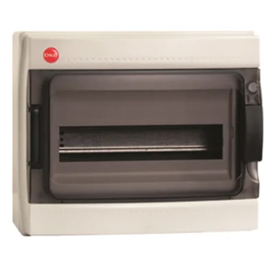 Щиток настенный RAM base на 12 модулей прозрачная дверь клеммный блок 63А замок серый IP65 DKC 85912 фото 1