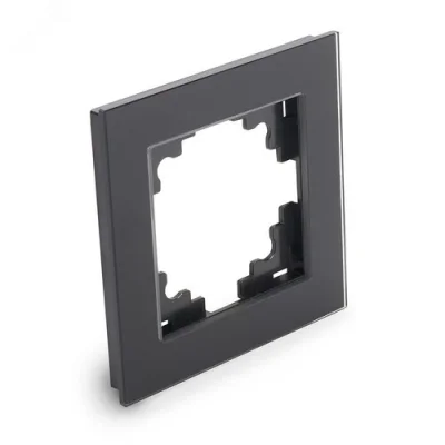 Рамка 1-местная, стекло, серия Катрин, GFR00-7001-05, черный STEKKER 39518 фото 1