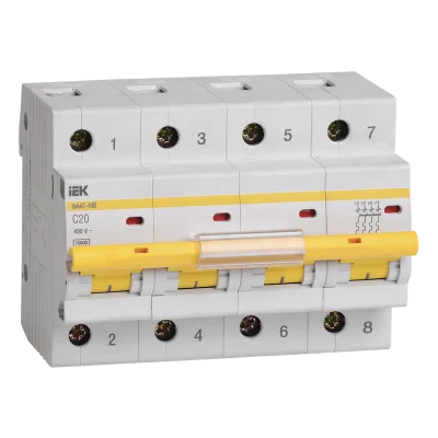 KARAT Авт. выкл. ВА47-100 4P C 20А 10кА IEK MVA40-4-020-C фото 1