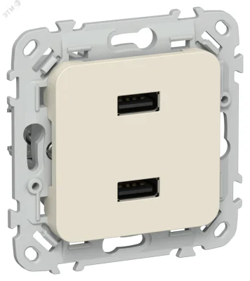 FLITE Розетка USB A+A 3,1А РЮ-2-ФлСл сливочный IEK FI-U21-D31-K86 фото 1