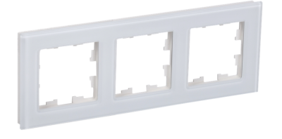 BRITE Рамка 3 -местная РУ-3-2-БрБ стекло белый IEK BR-M32-G-K01 фото 1