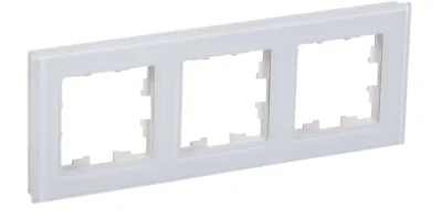 BRITE Рамка 3 -местная РУ-3-2-БрБ стекло белый IEK BR-M32-G-K01 фото 1