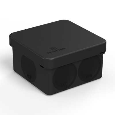 Коробка распред. 70х70х40 безгалогенная стойкая к УФ черная [упак. 150шт] IP66 60 60-0200- Промрукав фото 1