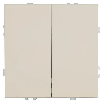 Переключатель 2-клавишный (механизм), , 250В, 10А, серия Эмили, RSW10-5107-08, кашемир, soft STEKKER фото 1