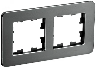 BRITE Рамка 2 поста РУ-2-1-Бр металл титан RE IEK BR-M22-M-01-K48 фото 1