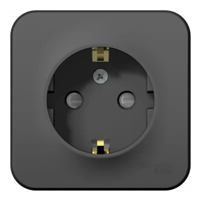 BLANCA О/У РОЗЕТКА с заземлением со шторк. ИЗОЛ.ПЛ., 16А, 250В, АНТРАЦИТ BLNRA01111 Systeme Electric фото 1