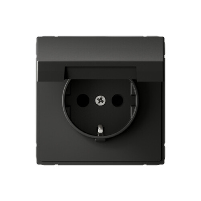 ARTGALLERY РОЗЕТКА с заземл. со шторк. с крышк., 16А, IP20, механизм, быстрозажим. клем., БАЗАЛЬТ Sy фото 1