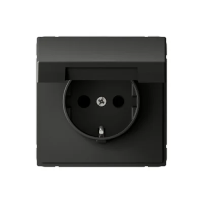 ARTGALLERY РОЗЕТКА с заземл. со шторк. с крышк., 16А, IP20, механизм, быстрозажим. клем., БАЗАЛЬТ Sy фото 1