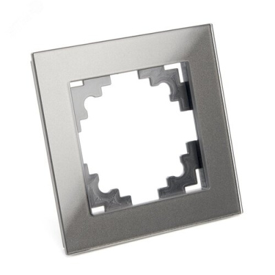 Рамка 1-местная, стекло, серия Катрин, GFR00-7001-06, графит STEKKER 39539 фото 1