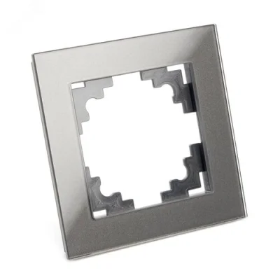 Рамка 1-местная, стекло, серия Катрин, GFR00-7001-06, графит STEKKER 39539 фото 1
