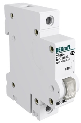 Лампа сигнальная на DIN-рейку 1P БЕЛАЯ LED ЛС-101 220В DEKraft 18010DEK фото 1