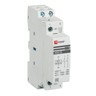Контактор модульный КМ 25А 2NО (1 мод.) PROxima EKF km-1-25-20 фото 1