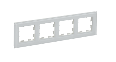 BRITE Рамка 4 -местная РУ-4-2-БрБ стекло белый IEK BR-M42-G-K01 фото 1