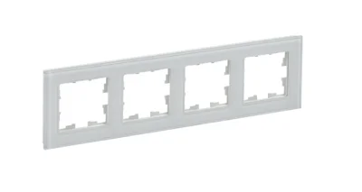 BRITE Рамка 4 -местная РУ-4-2-БрБ стекло белый IEK BR-M42-G-K01 фото 1