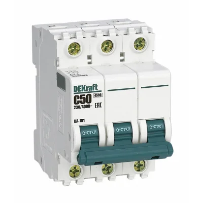 Авт. выкл. 3Р 50А х-ка C ВА-101 4,5кА DEKraft 11083DEK фото 1