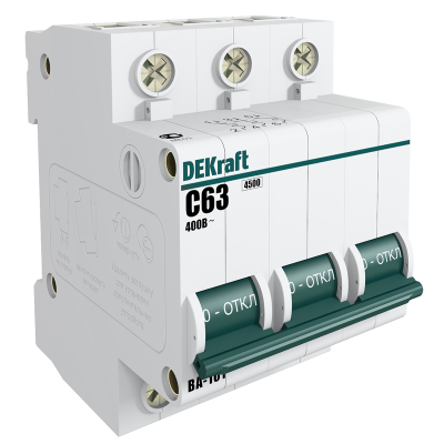 Авт. выкл. 3Р 6А х-ка C ВА-101 4,5кА DEKraft 11076DEK фото 1