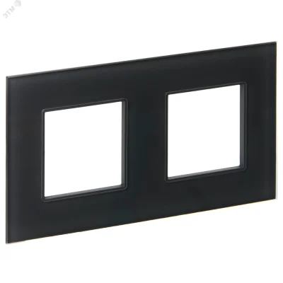SKANDY Рамка 2-местная SK-F22G стекло графит IEK SK-M22-G-K53 фото 1