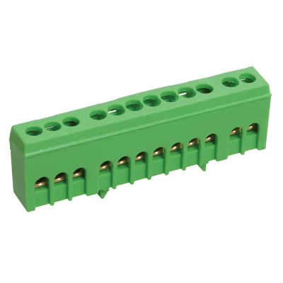 Шина PE "земля" в корп изол на DIN-рейку ШНИ-6х9-10-К-З IEK YNN10-69-10KD-K06 фото 1