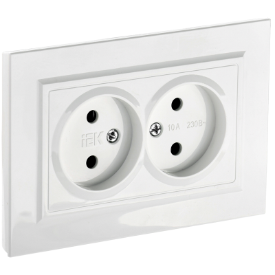 BRITE Роз. 2-я без з/к/ш 10А в сб. РС12-2-БрБ бел. IEK BR-R20-10-K01-F фото 1